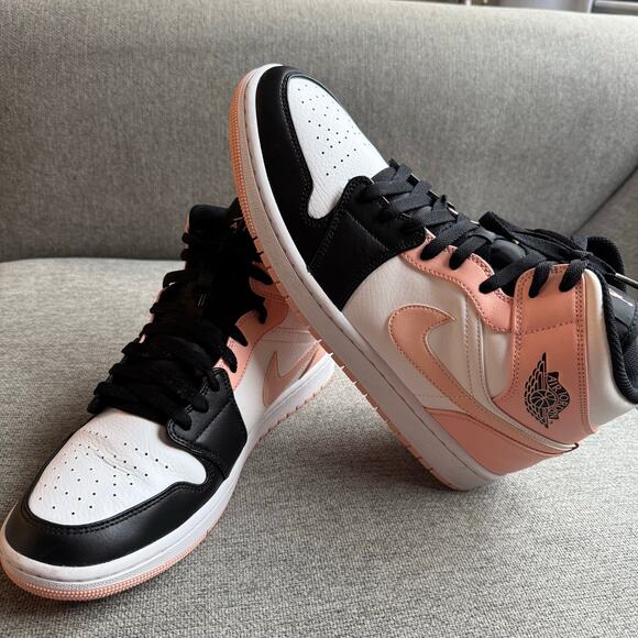 Nike Air Jordan 1 Mid Crimson Tint Sneaker 554724-133 Preppy Men's 10.5 - Picture 2 of 10